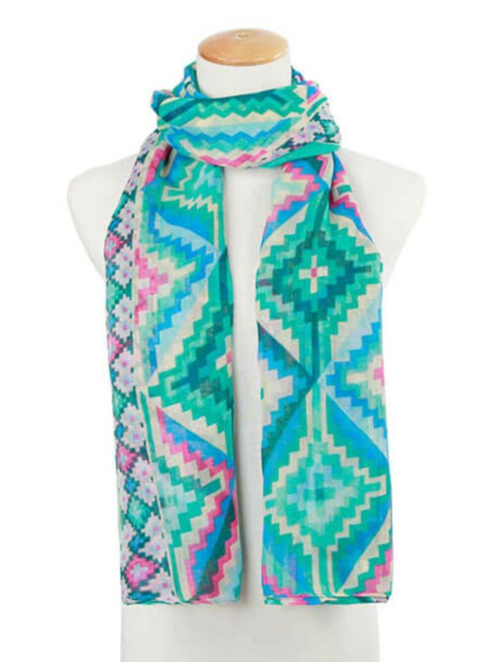 Riley Lightweight Print Scarf | Blue Multi